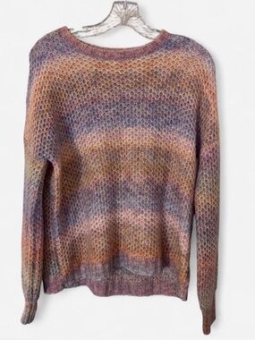 Women's Multicolor Waffle Knit Crewneck Sweater